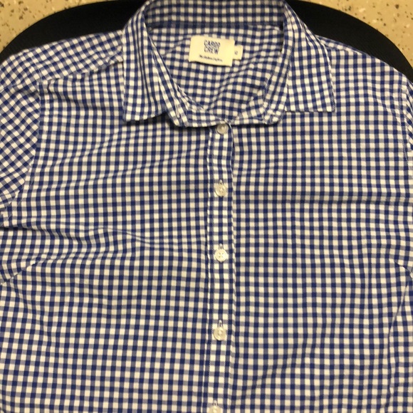 Cargo crew women’s cotton shirt blue / white plaid - Picture 2 of 6